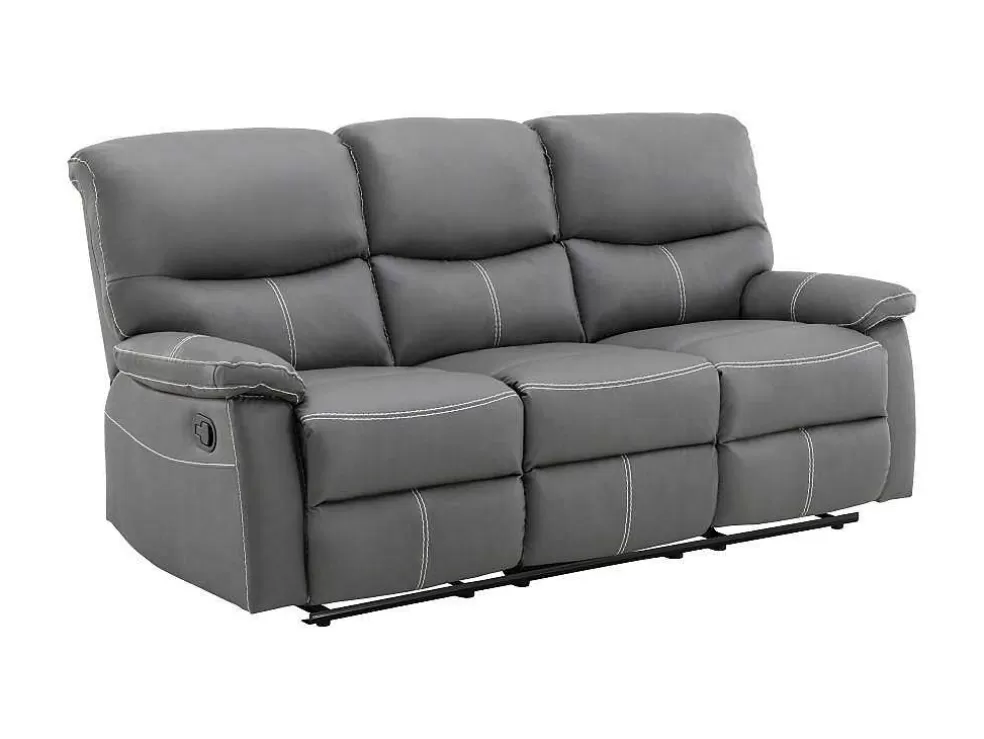 Cheap 3+1 Zitbank In Grijze Kunstleer - Canby Set Zitbank + Fauteuil