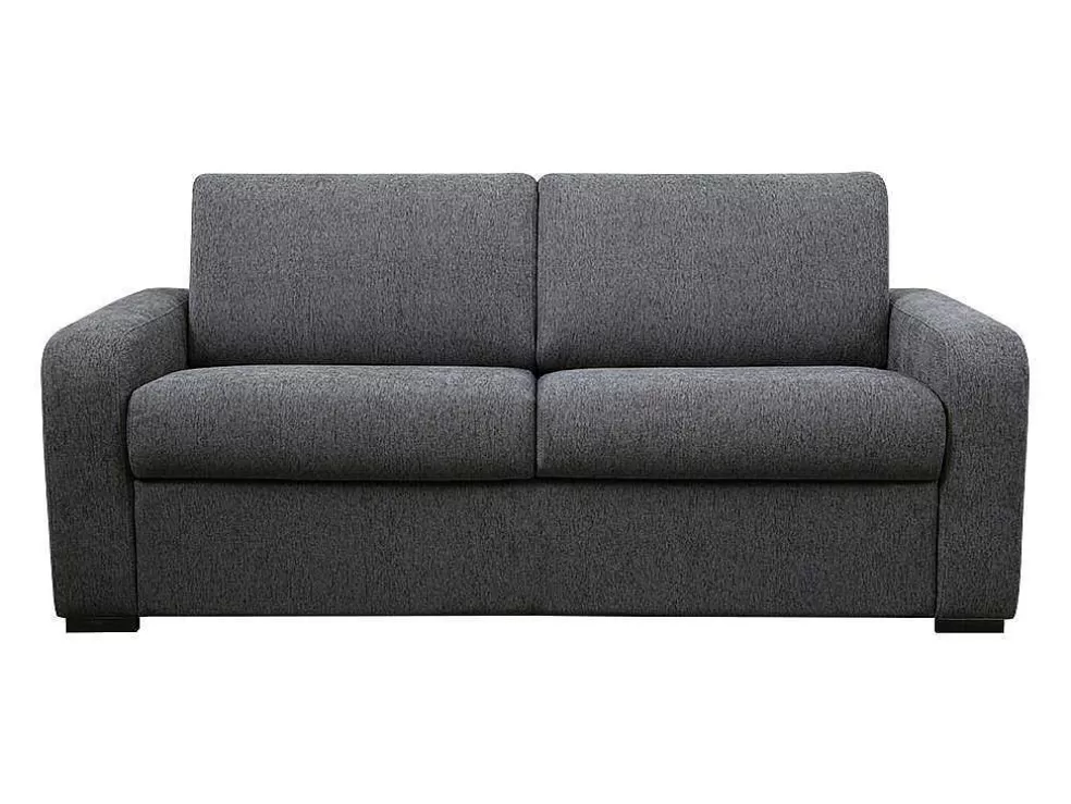 Sale 3-Zits Express Slaapbank Van Antraciete Stof - Matras 14 Cm - Bevis Slaapbank Met Matras