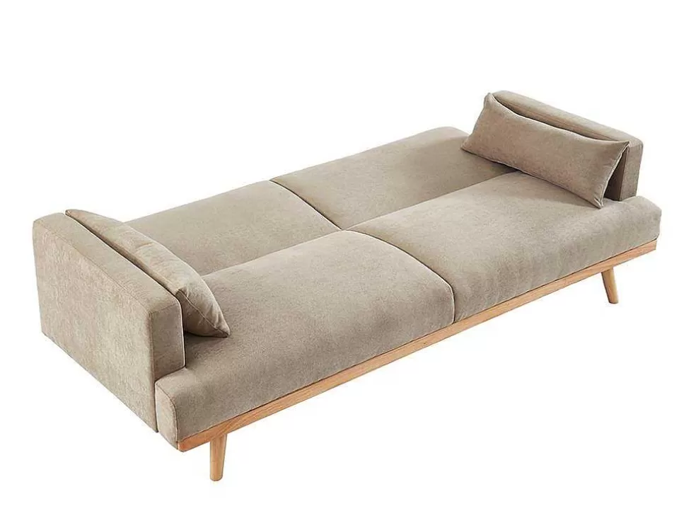 Discount 3-Zitsslaapbank Van Stof Esme - Beige Scandinavisch