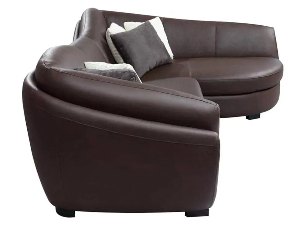 Fashion 5-Zitshoekbank In Buffelleer Caipi - Bruin - Hoek Rechts - Van Designer Zitbank