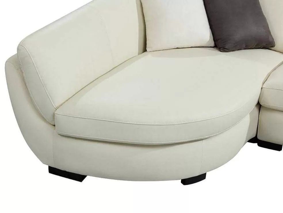 Best 5-Zitshoekbank In Buffelleer Caipi - Ivoorkleur - Hoek Links - Van Designer Zitbank