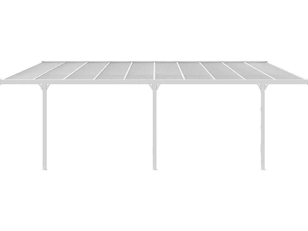 Clearance Aanleunende Carport In Aluminium 18,8 M - Wit - Alvaro Prieel, Pergola, Gazebo En Kiosk