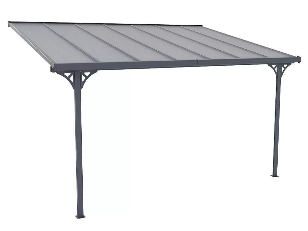 Cheap Aanleunende Pergola In Aluminium 13,2M Antraciet Alvaro - L436Xd305Xh240/285 Cm Prieel, Pergola, Gazebo En Kiosk