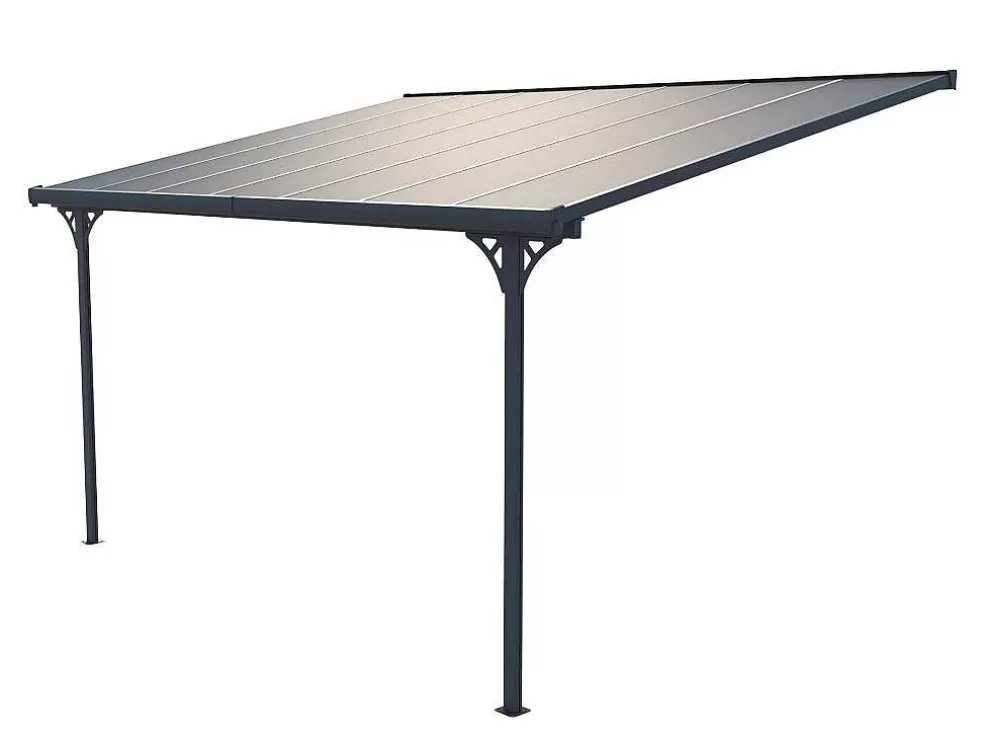 Cheap Aanleunende Pergola In Aluminium 13,2M Antraciet Alvaro - L436Xd305Xh240/285 Cm Prieel, Pergola, Gazebo En Kiosk