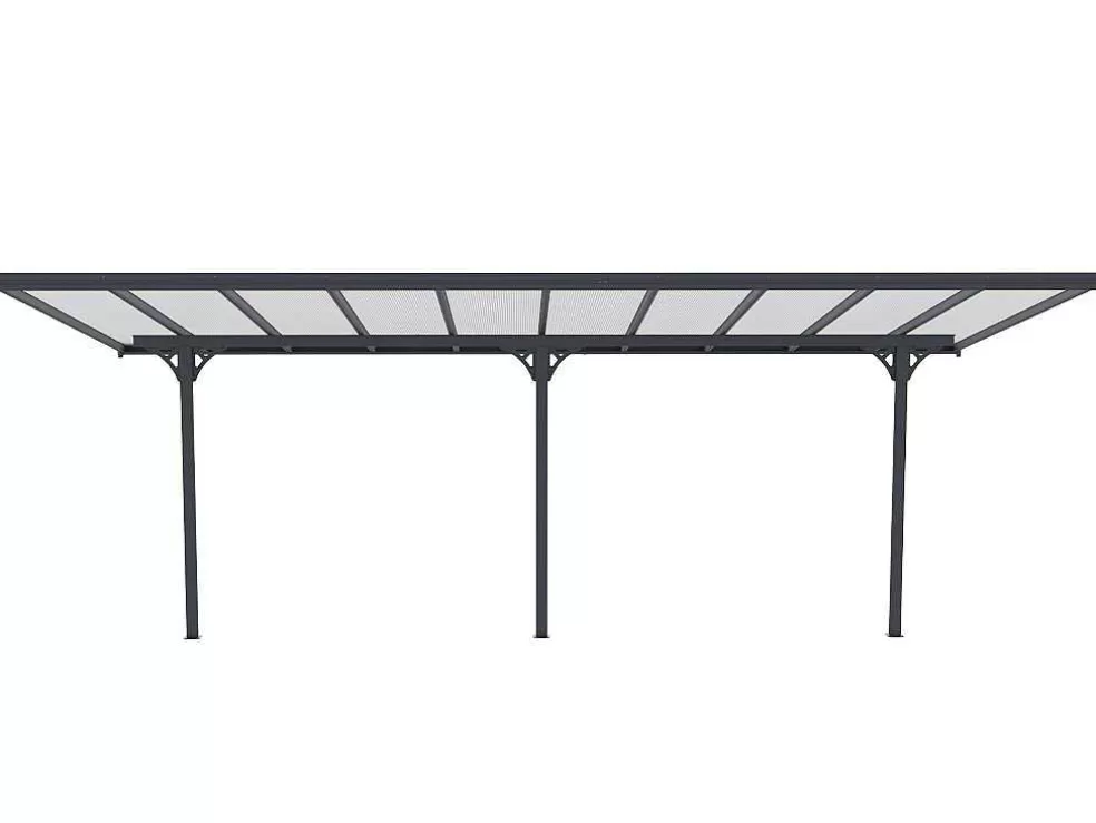 Cheap Aanleunende Pergola In Aluminium 18,8M Antraciet Alvaro - L618Xd305Xh240/285 Cm Prieel, Pergola, Gazebo En Kiosk