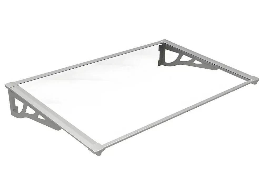 Store Afdak Kepler Van Aluminium - 120 X 90 X 22 Cm - Zilverkleur Luifel En Afdak
