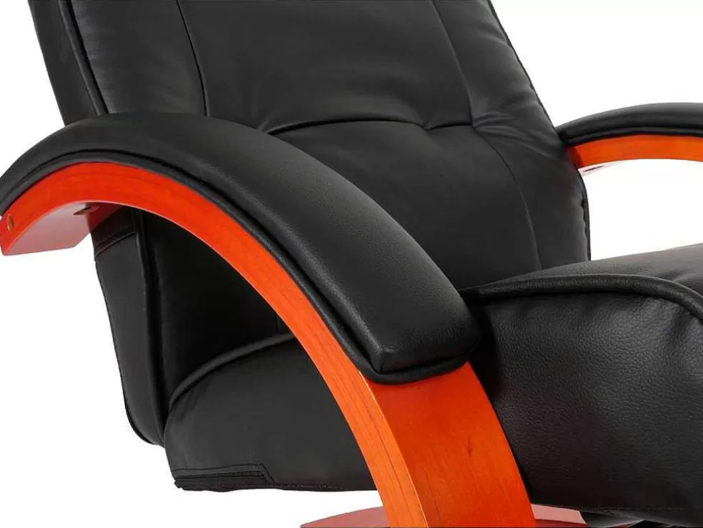 Shop Aprilia Relaxfauteuil Met Kruk, Zwart Fauteuil Kunstleer