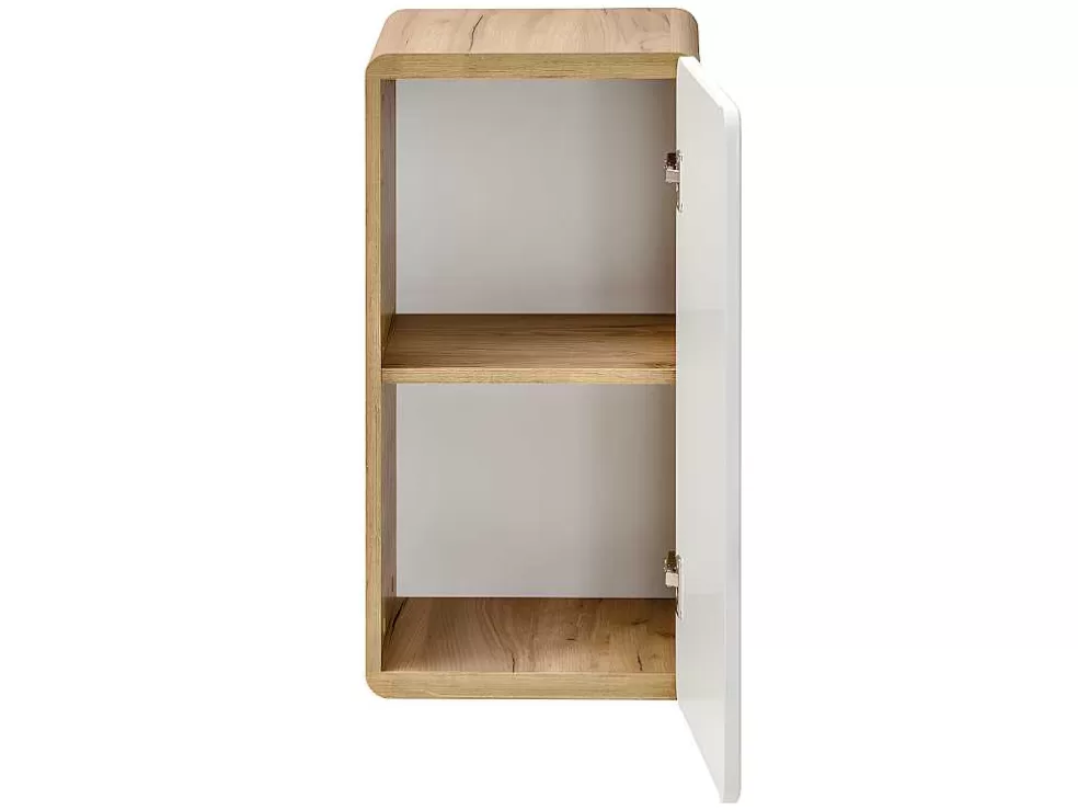 Best Badkamerkast Naturel En Wit - L32 X B35 X H68 Cm - Aruba Badkamerkast