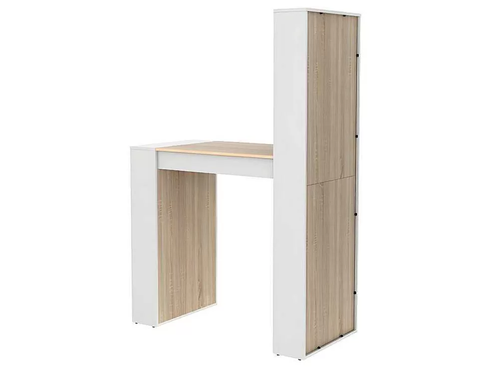 Discount Barmeubel Met Opbergruimtes - Mdf - Naturel En Wit - Skarn Barmeubel