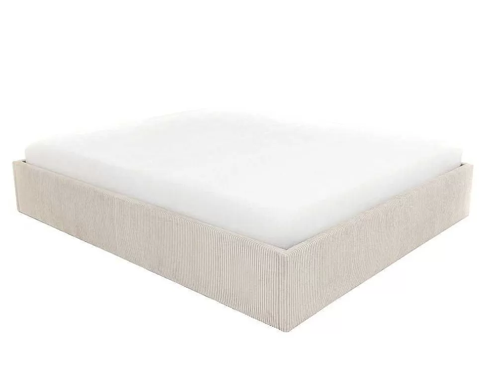 Discount Bedbodem Met Opbergruimte 140 X 190 Cm Van Beige Ribfluweel - Pontos Van Ysmee Bedbodem