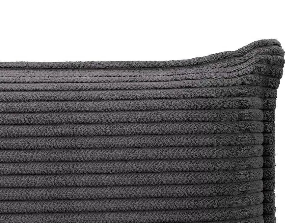 Sale Bedhoofdeinde 160 Cm - Corduroy Fluweel - Antraciet Grijs - Ambrilia Hoofdeinde En Brugkast