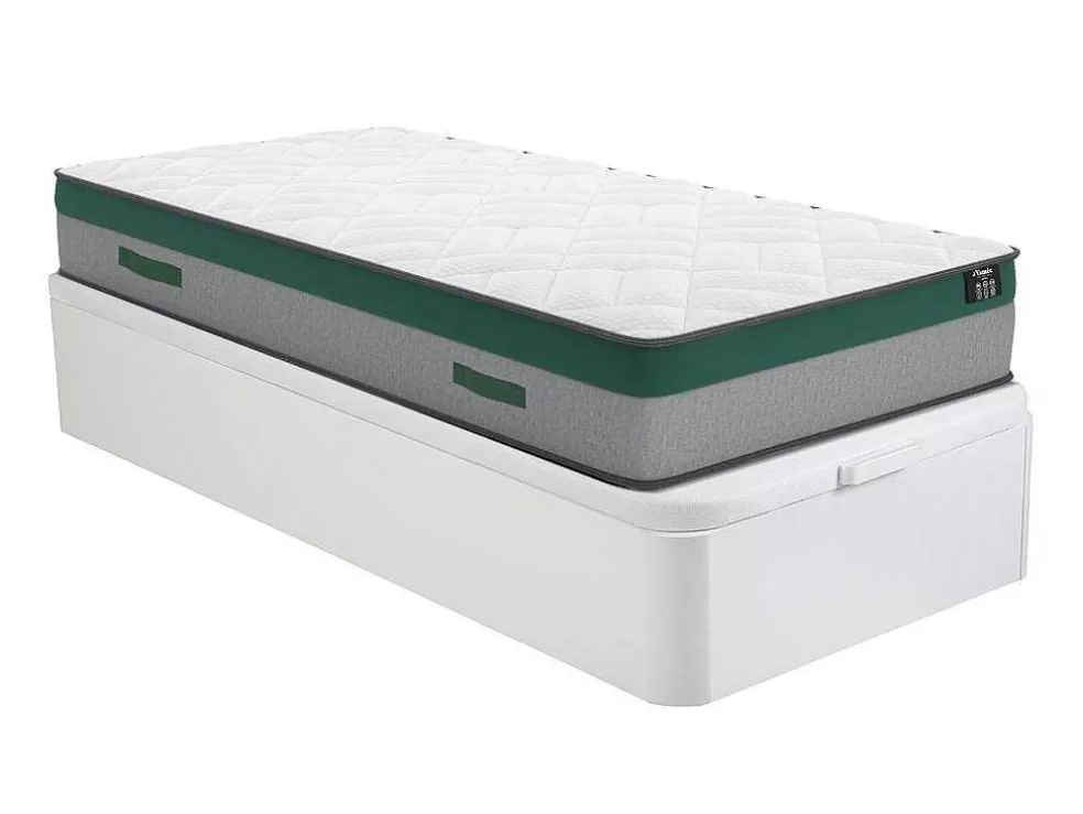 Hot Bedset 90 X 190 Cm - Witte Bedbodem Met Opbergruimte + Matras Met Pocketveren - Prestige Van Ysmee Play Set Matras En Lattenbodem