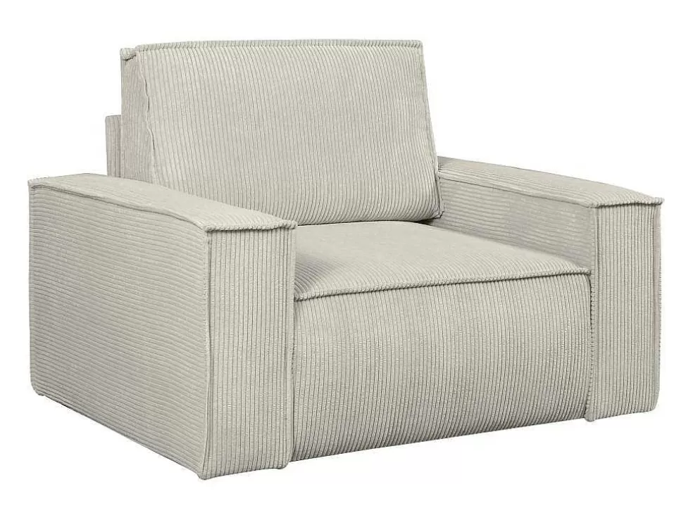 Shop Beige Fauteuil Van Ribfluweel Amelia Fauteuil Stof Fluweel / Suedine