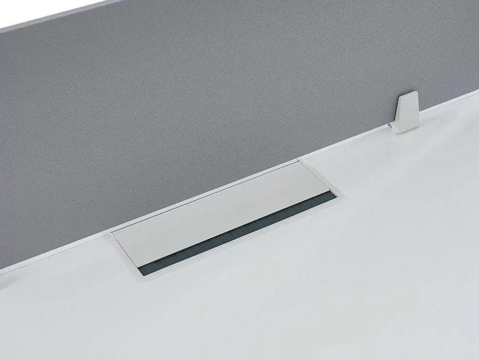 Hot Benchbureau Voor 2 Personen - Wit - L140 Cm - Met Afscheiding - Downtown Kantoormeubilair