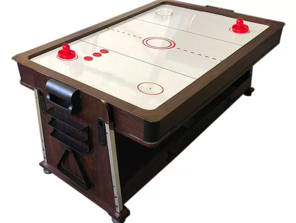 Cheap Biljarttafel 7 Voet Multi-Game Blauw Air Hockey + Tennistafel Stark Spel Voor Binnen