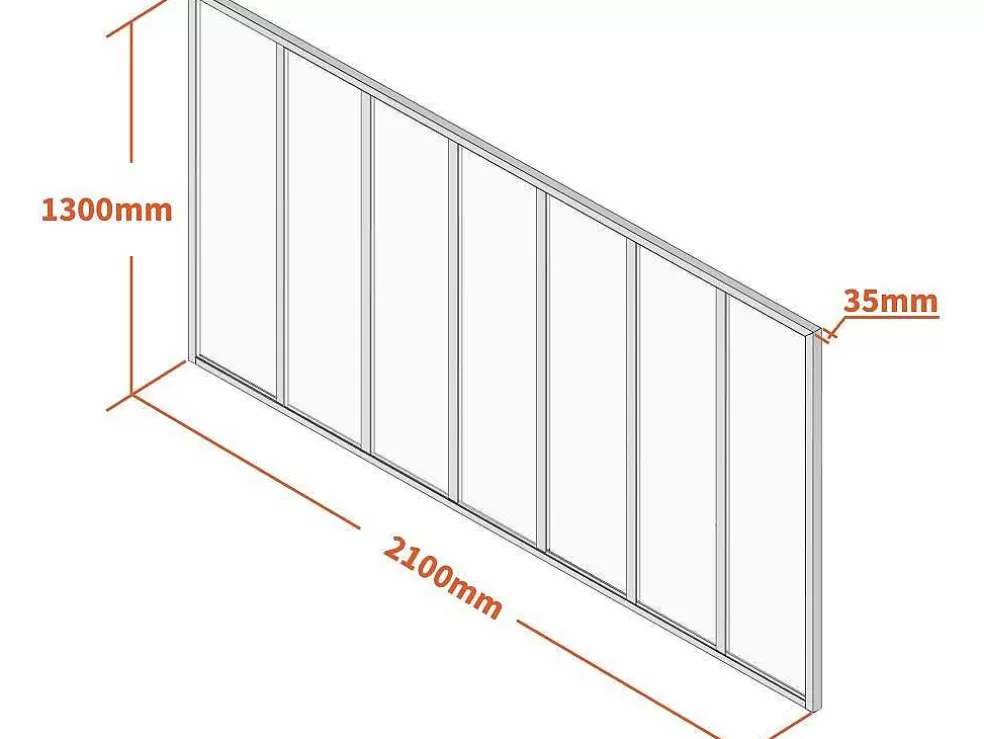 Online Binnenraam Van Aluminium Met Poedercoating - 210X130 Cm - Wit - Bayview Glazen Binnenraam