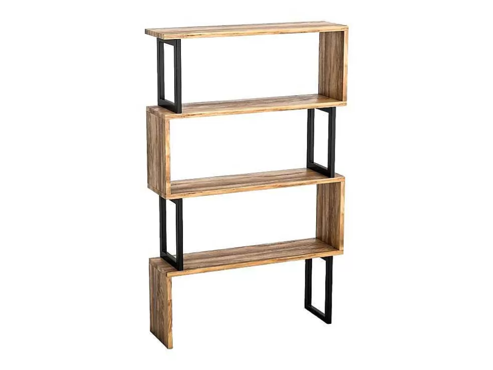 Cheap Boekenkast Met 3 Planken Van Metaal - Licht Naturel En Zwart - Roveni Boekenkast & Vitrine