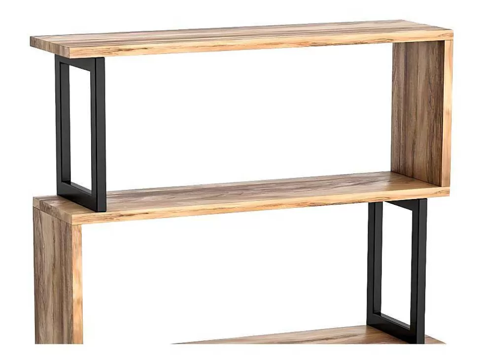 Cheap Boekenkast Met 3 Planken Van Metaal - Licht Naturel En Zwart - Roveni Boekenkast & Vitrine