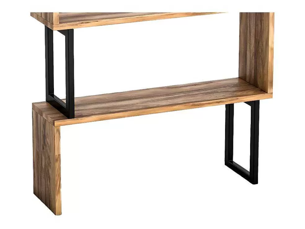 Cheap Boekenkast Met 3 Planken Van Metaal - Licht Naturel En Zwart - Roveni Boekenkast & Vitrine
