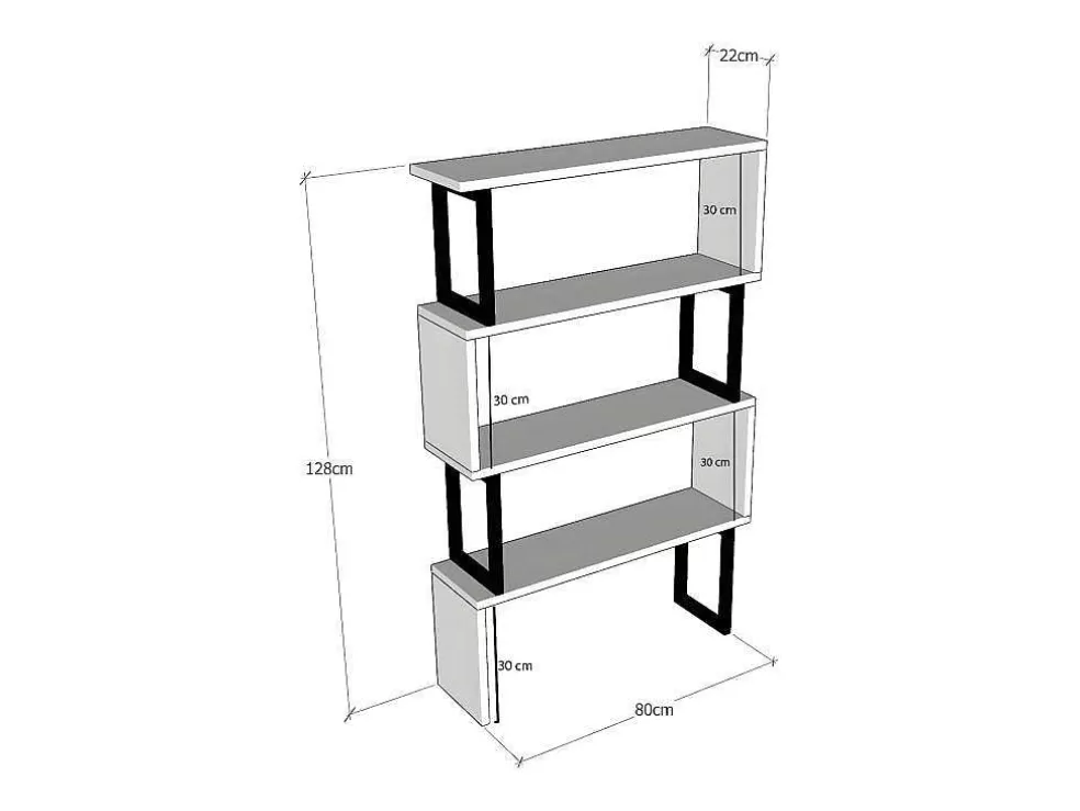 Cheap Boekenkast Met 3 Planken Van Metaal - Licht Naturel En Zwart - Roveni Boekenkast & Vitrine