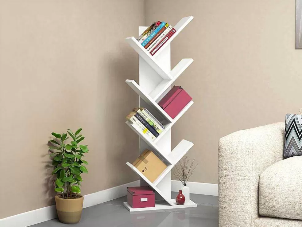 Cheap Boekenkast Met 7 Planken - Wit - Asinali Boekenkast & Vitrine