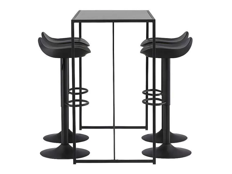 New Brea Barmeubelset Bartafel Zwart En 4 Adesto Barstoelen Zwart. Barmeubel