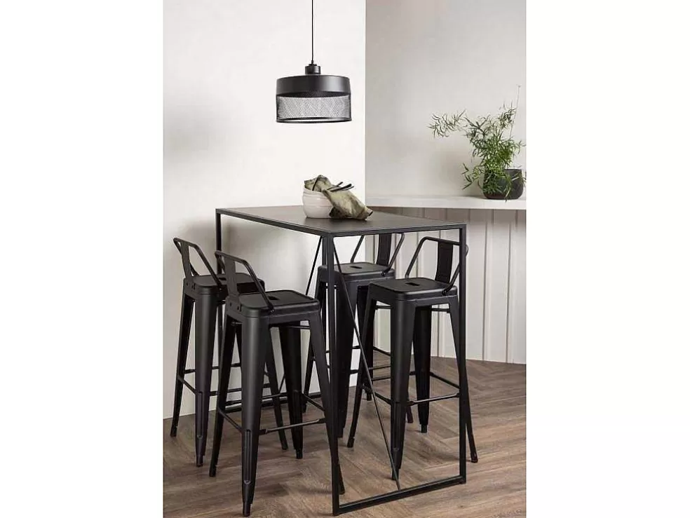 Cheap Brea Barmeubelset Bartafel Zwart En 4 Tempe Barstoelen Zwart. Barmeubel