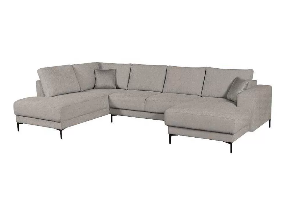 Best Sale Brede Hoekbank Met Hoek Rechts Van Grijze Stof Aselio Xxl Hoekbank