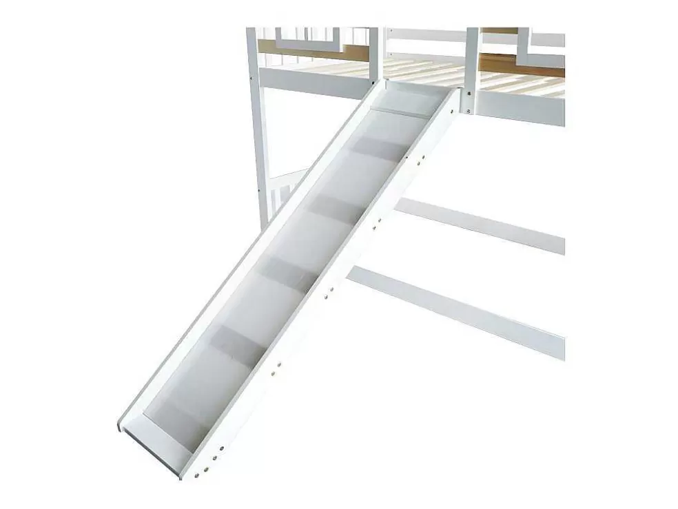 Cheap Cabine Stapelbed 90X200Cm - Massief Grenen - Met Trap En Glijbaan - Wit Kinderbed