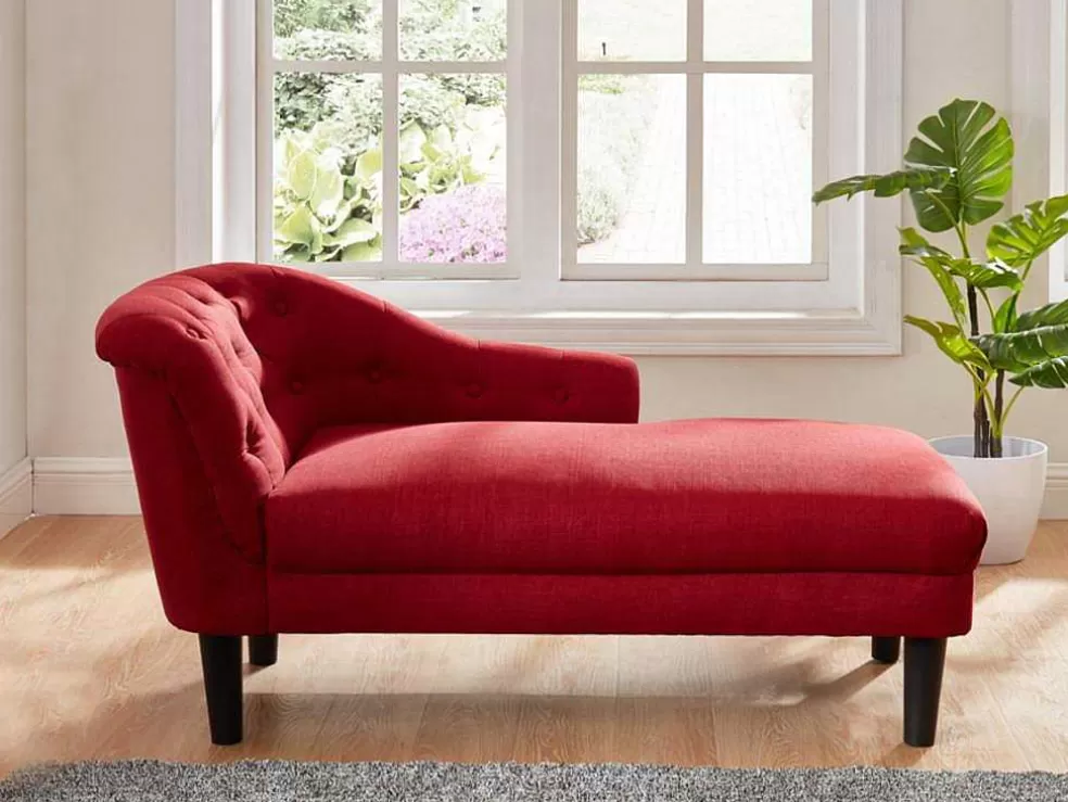 Sale Chaise Longue - Hoek Rechts - Anouk Van Stof - Rood Chaise Longue