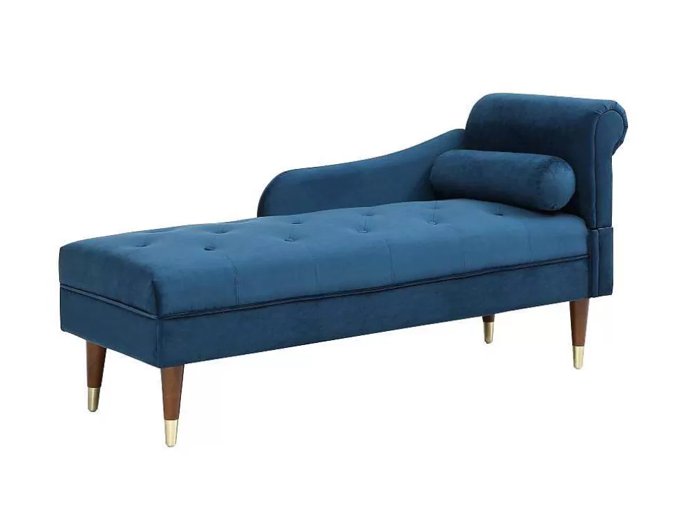 Online Chaise Longue Links Van Blauwgroen Velours Umari Chaise Longue