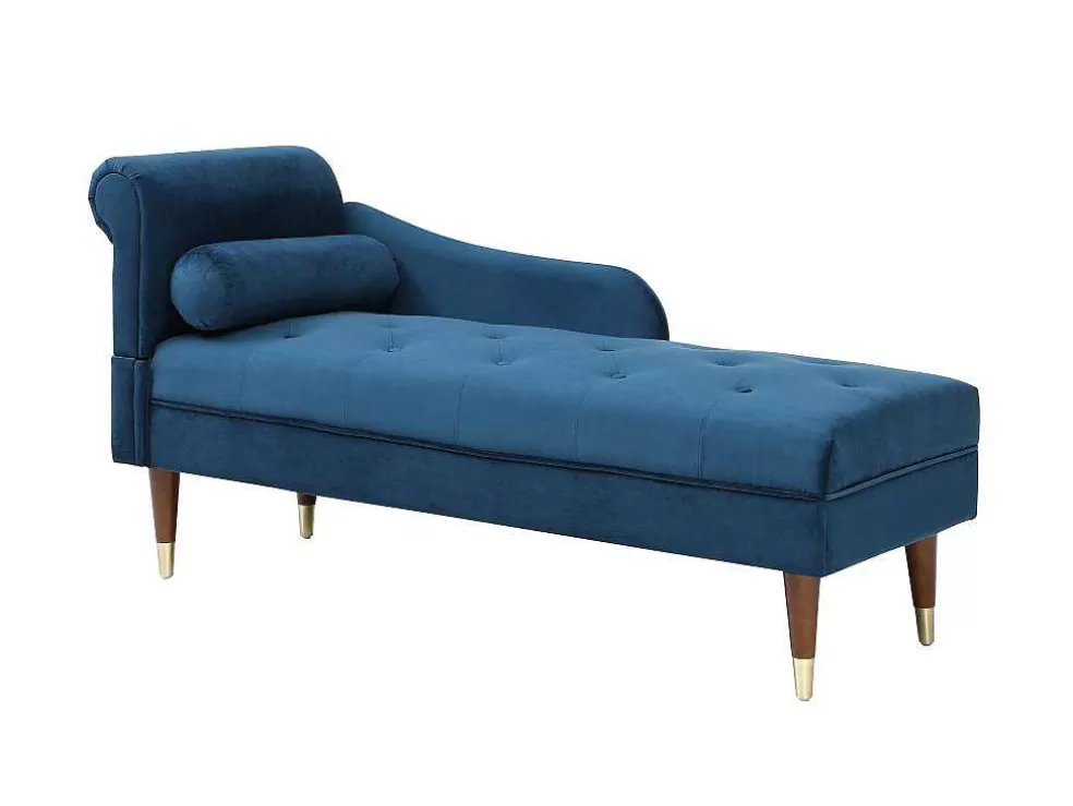 Fashion Chaise Longue Rechts Van Blauwgroen Velours Umari Chaise Longue