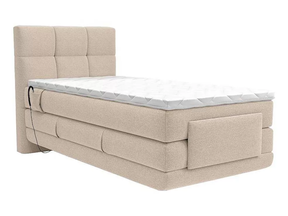 Online Complete Boxspringset Met Gestoffeerd Hoofdbord Elektrisch Verstelbare Relaxbedbodems Met Matras Met Topmatras 100 X 200 Cm Stoffen Bekleding Beige Lodi Van Elektrisch Relaxatiebed