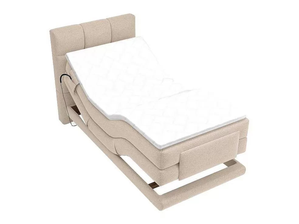 Online Complete Boxspringset Met Gestoffeerd Hoofdbord Elektrisch Verstelbare Relaxbedbodems Met Matras Met Topmatras 100 X 200 Cm Stoffen Bekleding Beige Lodi Van Elektrisch Relaxatiebed