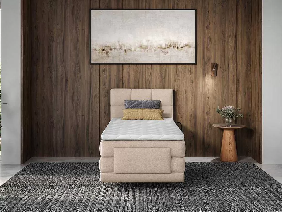 Online Complete Boxspringset Met Gestoffeerd Hoofdbord Elektrisch Verstelbare Relaxbedbodems Met Matras Met Topmatras 100 X 200 Cm Stoffen Bekleding Beige Lodi Van Elektrisch Relaxatiebed
