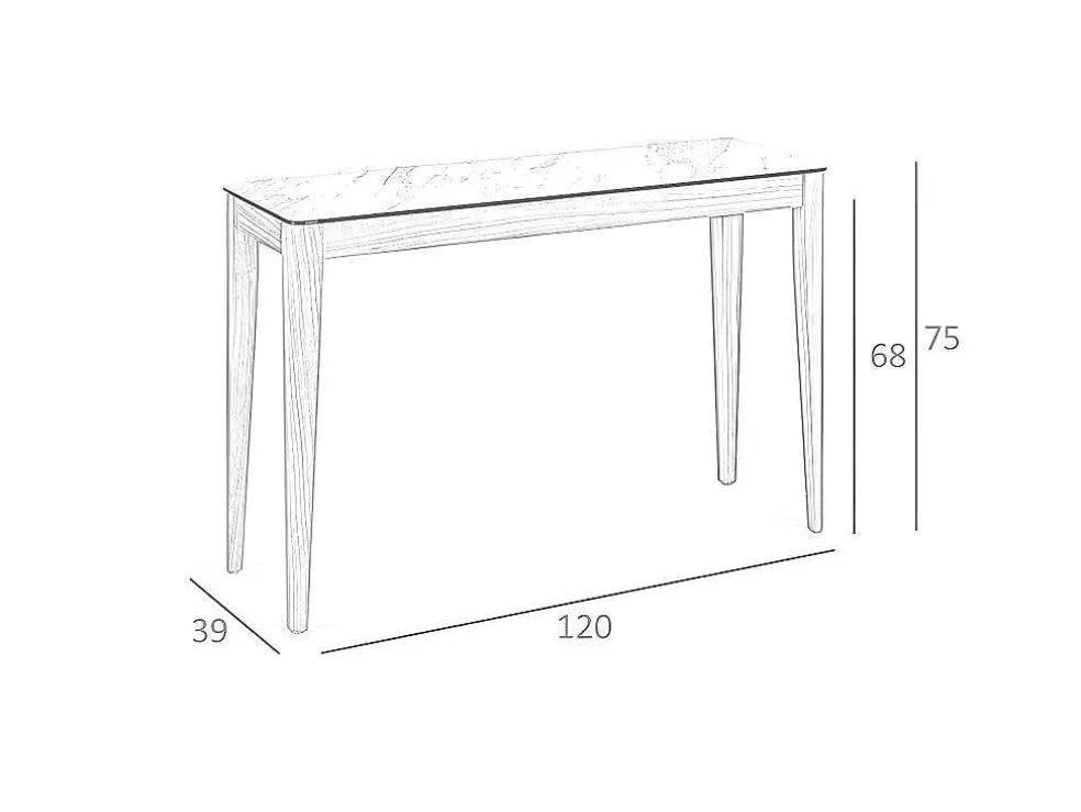 New Consoletafel Met Porseleinen Blad Calacatta 3082 Sidetable