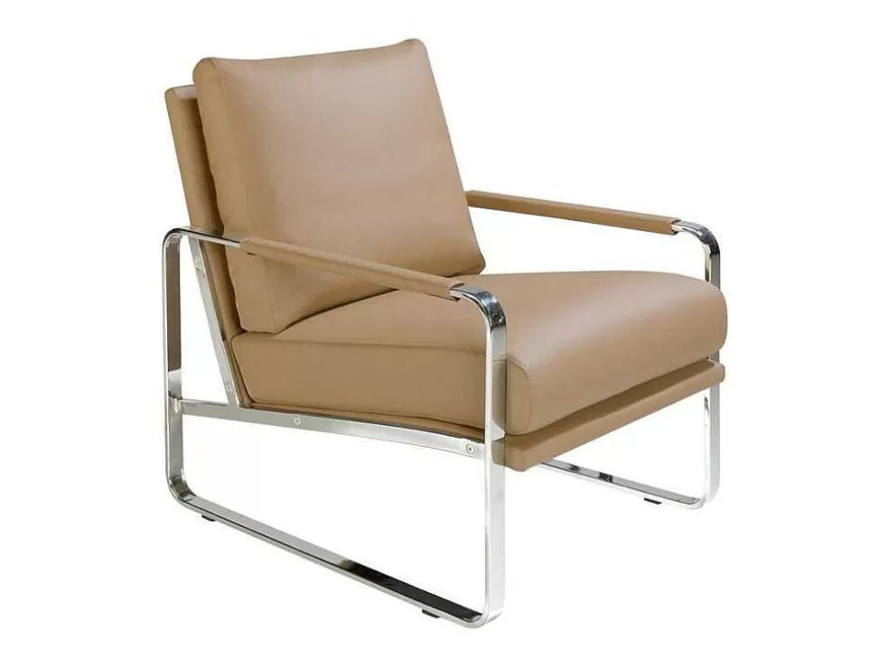 New Creme Eco-Leren Gestoffeerde Fauteuil 5046 Fauteuil Kunstleer