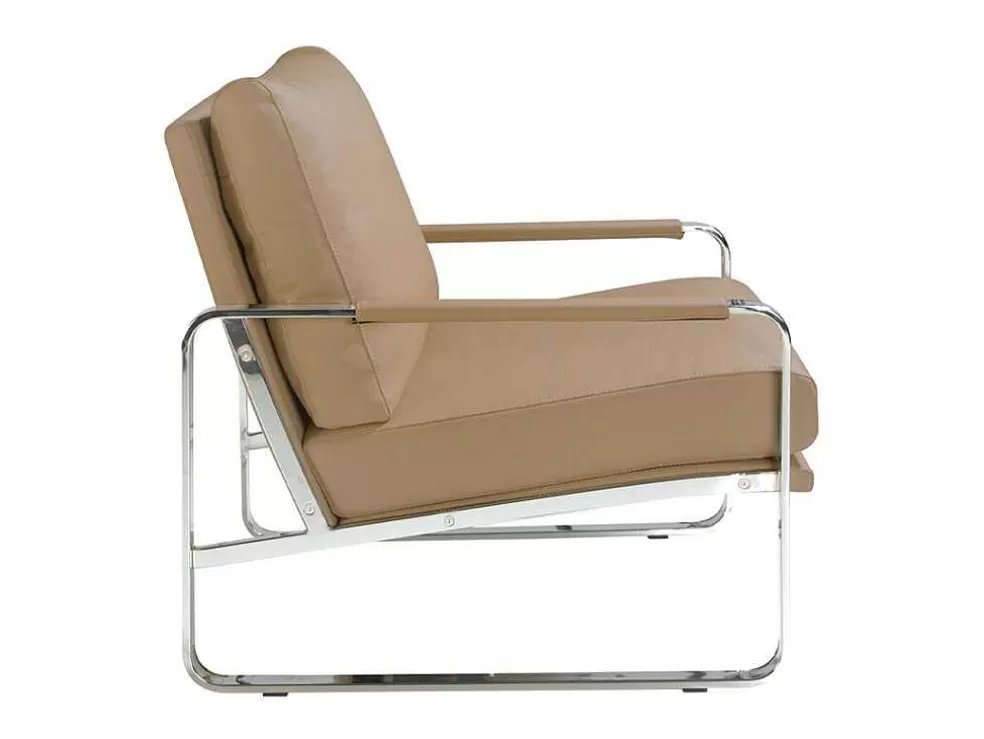 New Creme Eco-Leren Gestoffeerde Fauteuil 5046 Fauteuil Kunstleer