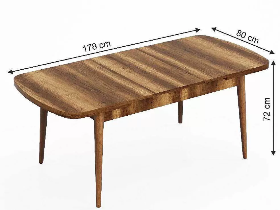 Shop Dalila Tafel, Walnoot, 178X80X72 Cm, Eettafel