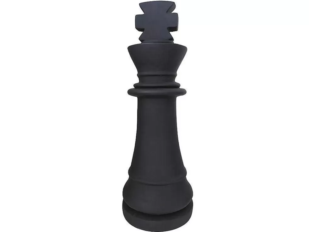 Best Decoratief Standbeeld Schaakspel In Cement Koning - B. 24,5 X H. 68 Cm - Gambit Tuindecoratie
