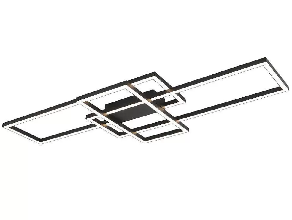 Cheap Design-Plafondlamp Met Ledverlichting Van Aluminium En Metaal - L104 X H42 Cm - Zwart - Harlow Plafondlamp