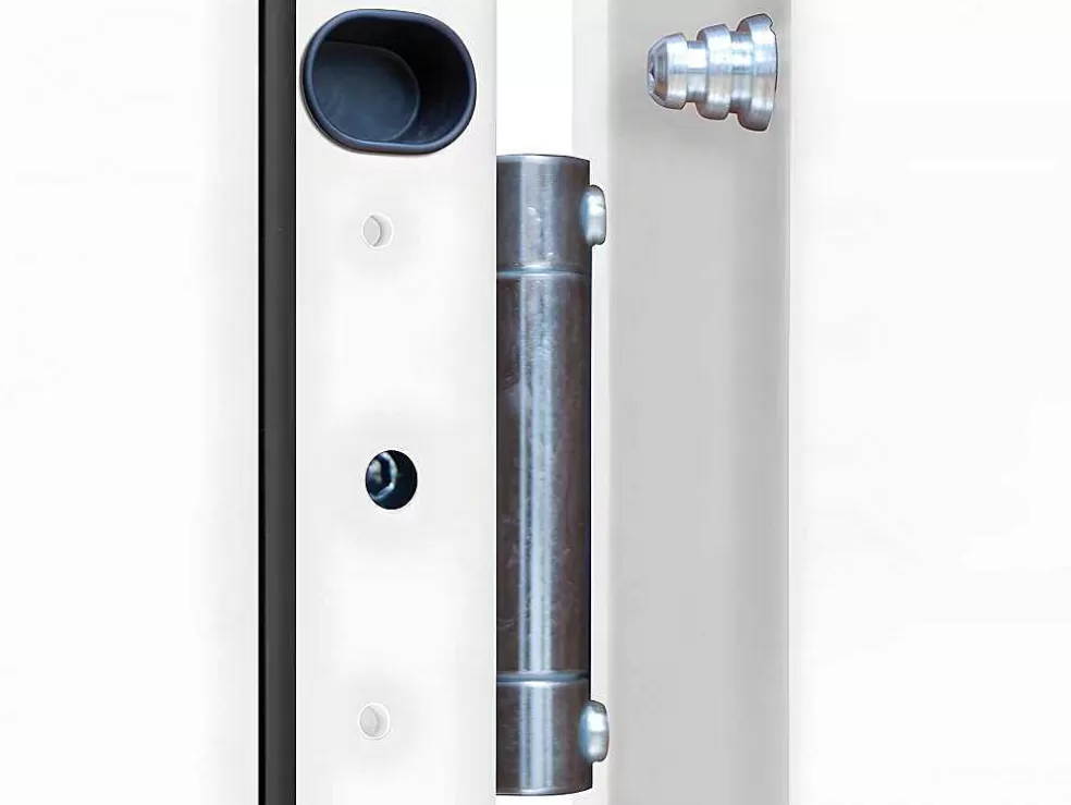 Flash Sale Deur Van Geglazuurd Staal En Inox H.207 X B.100 Cm Antraciet - Rechts Duwen - Covas Voordeur