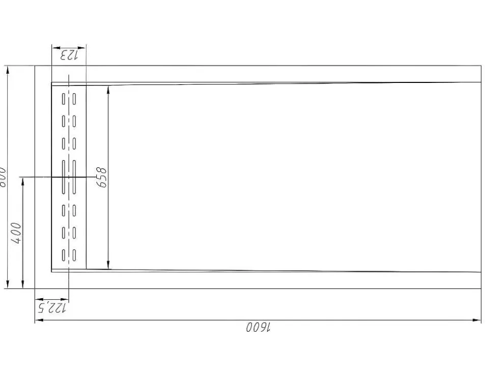 New Douchebak Lyros Met Sifon Inbegrepen - 1600X800X40Mm - Wit Douchebak