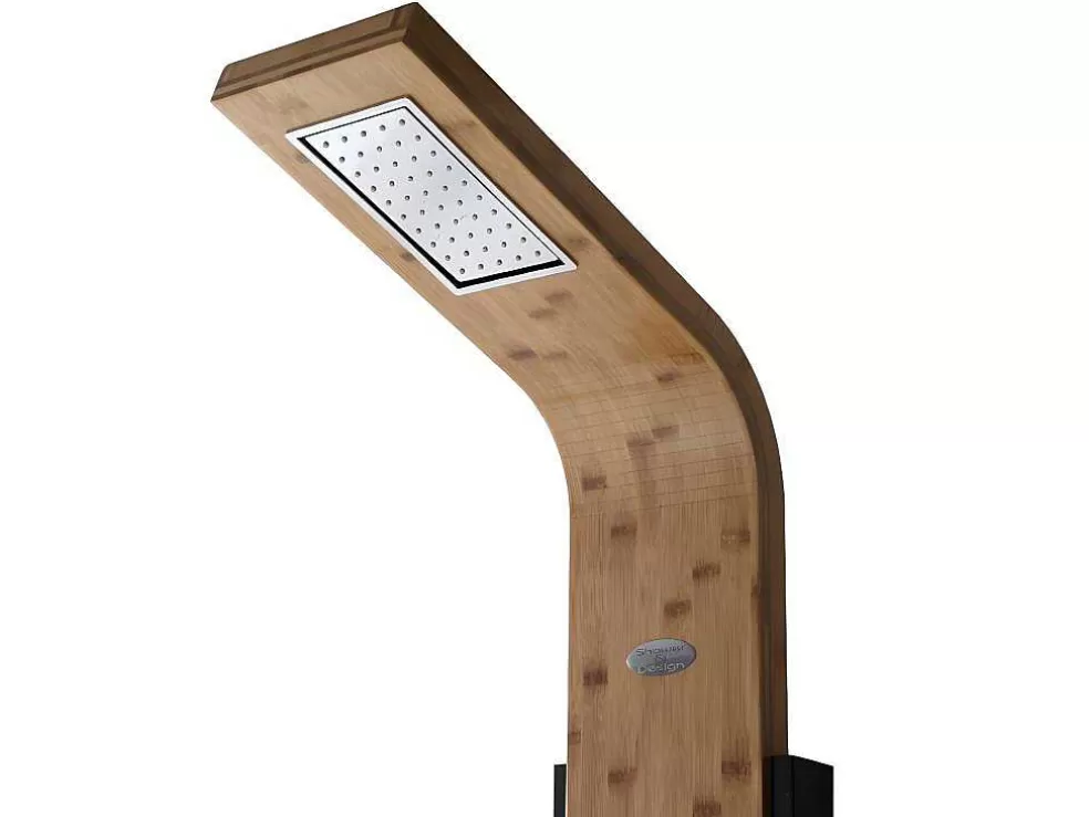 Fashion Douchekolom Met Massagestralen Dalima - Tropische Regen - Bamboepaneel - 22 X 145Cm Douchekolom