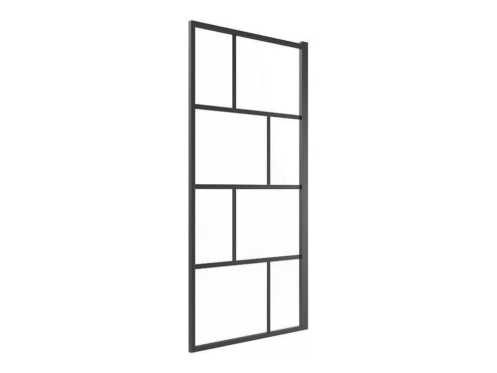 Fashion Douchescherm Met Draaisysteem Met Industriele Stijl - 70 X 140 Cm - Mat Zwart - Glas - Rivanon Badscherm