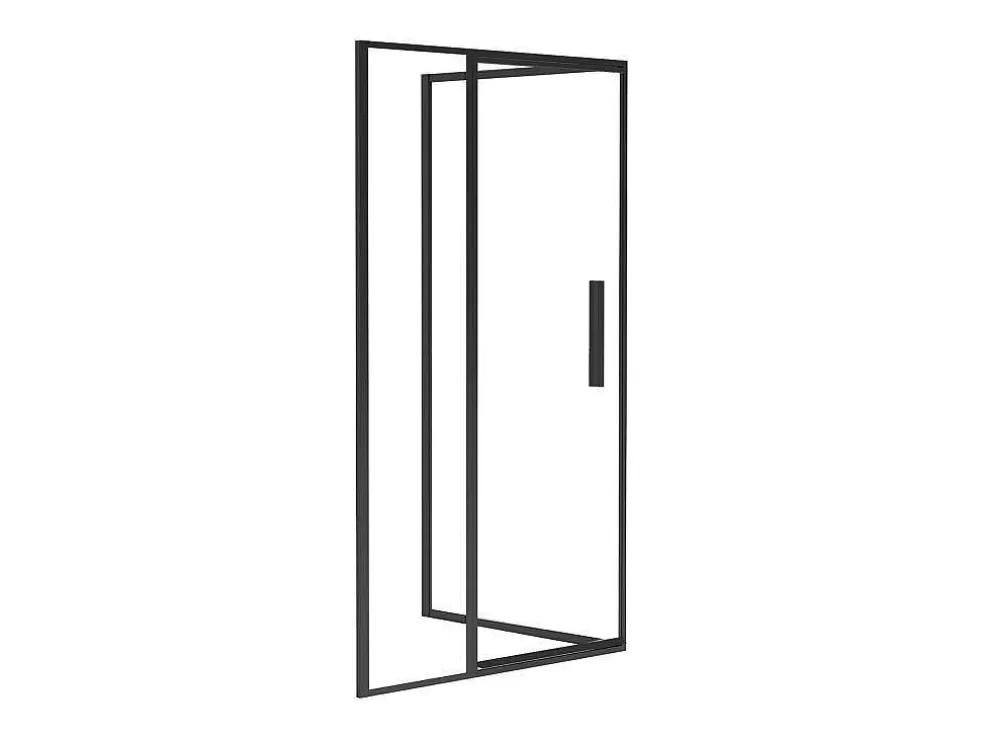 Sale Douchewand Met Draaideur, Mat Zwart, Industriele Stijl - 120 X 80 X 195 Cm - Toroni Douchewand