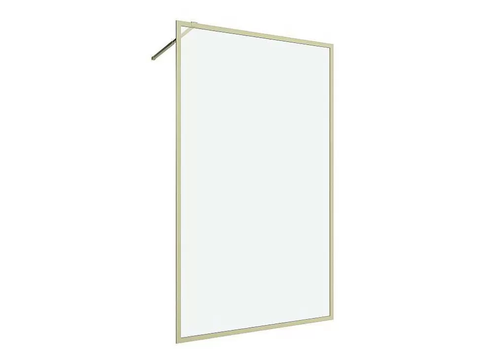 Cheap Douchewand Voor Inloopdouche 120 X 200 Cm Goudkleurig Gehard Glas Amberi Douchewand