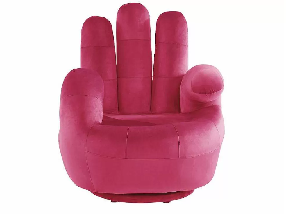 Cheap Draaibare Fauteuil Hand Catchy Van Fluweel - Fuchsia Handstoel