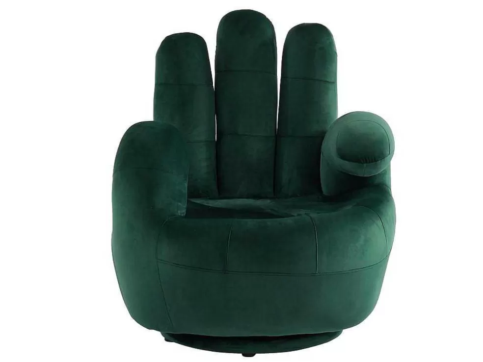 Sale Draaibare Fauteuil Hand Catchy Van Fluweel - Spargroen Handstoel