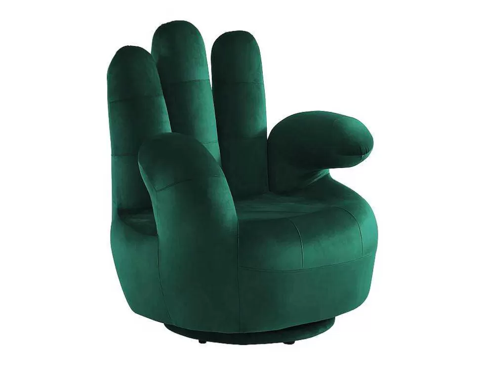 Sale Draaibare Fauteuil Hand Catchy Van Fluweel - Spargroen Handstoel